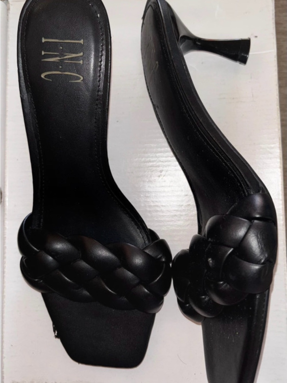 INC International Concepts Braided Slide Sandals in Black size 8